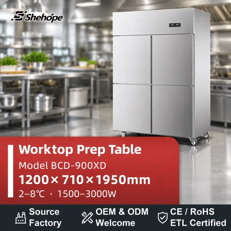 Four-Door Commercial Stainless Steel · BCD-900XD · 1200×710×1950