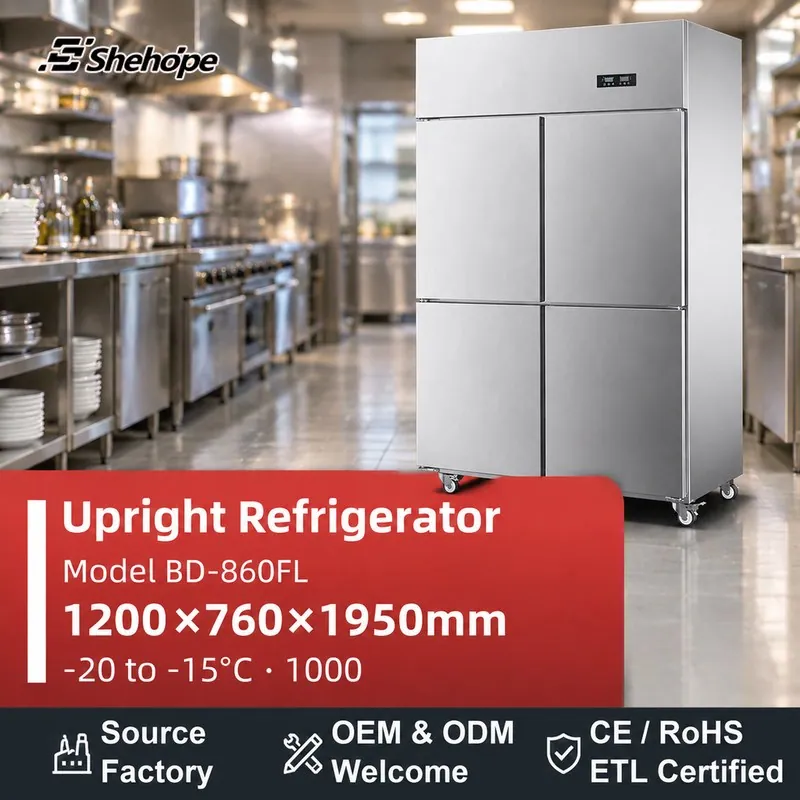 Energy Saving 4-Door Stainless Steel · BD-860FL · 1200×760×1950
