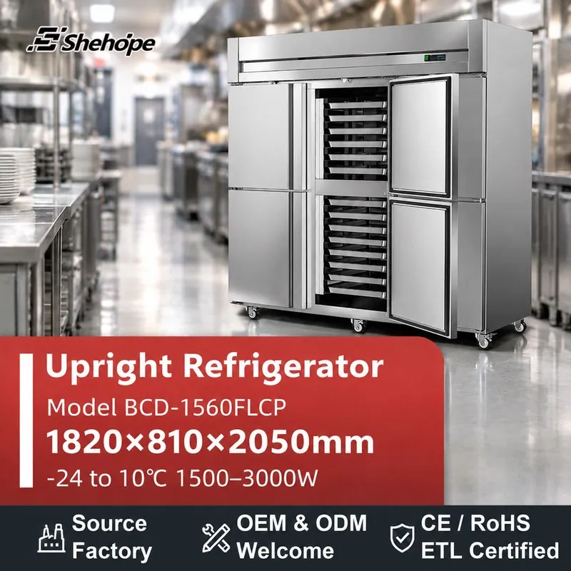 Commercial Four-Door Dual Temperature Tray Refrigerator Freezer Automatic…