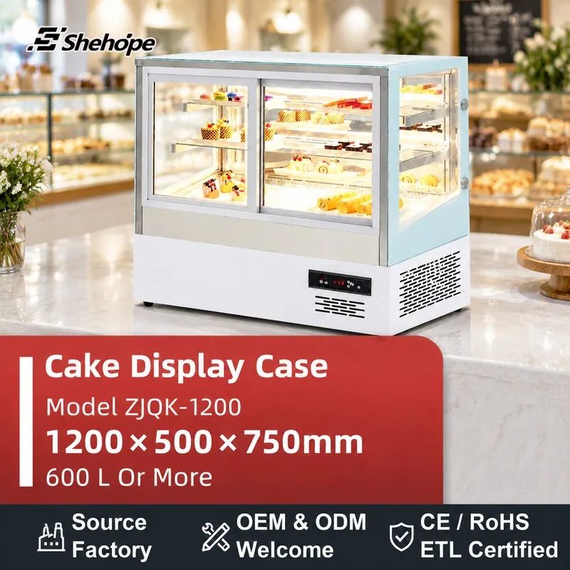 Countertop Four-Door Straight Glass · ZJQK-1200 · 1200×500×750