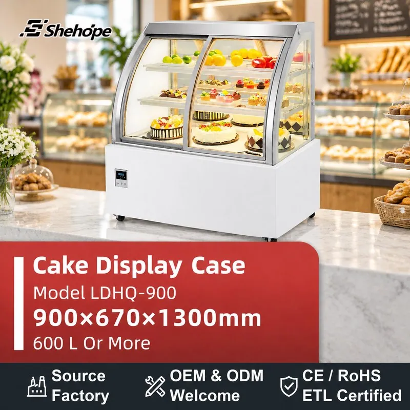 Commercial Curved Front Sliding Door · LDHQ-900 · 900×670×1300