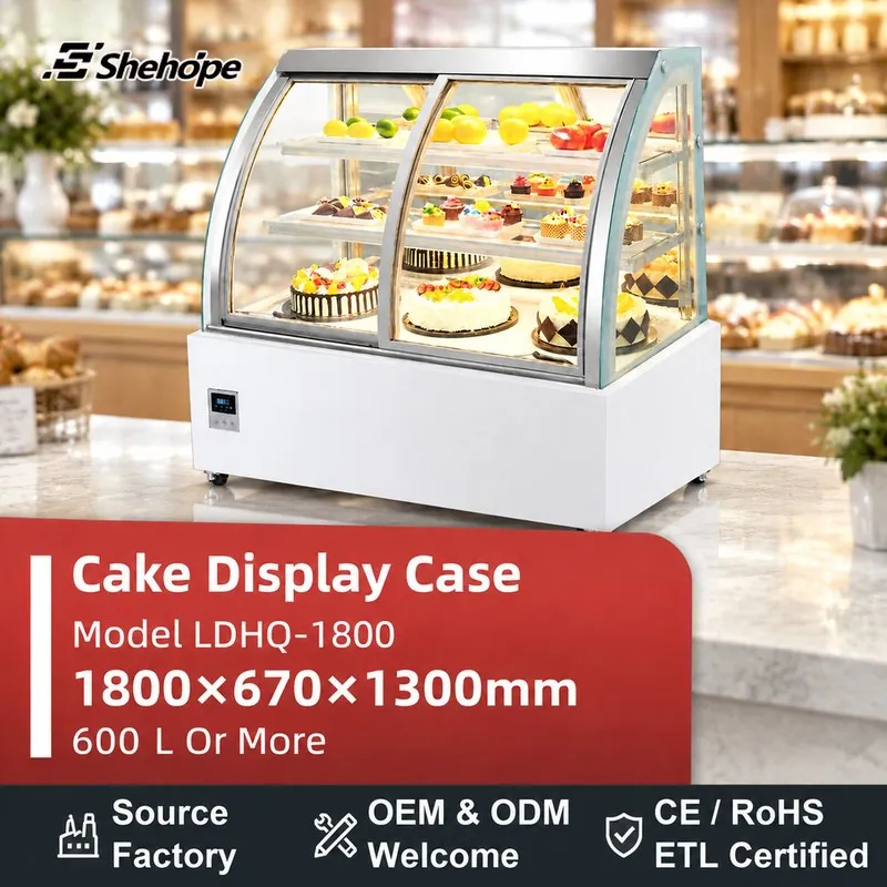 Commercial Curved Front Sliding Door · LDHQ-1800 · 1800×670×1300