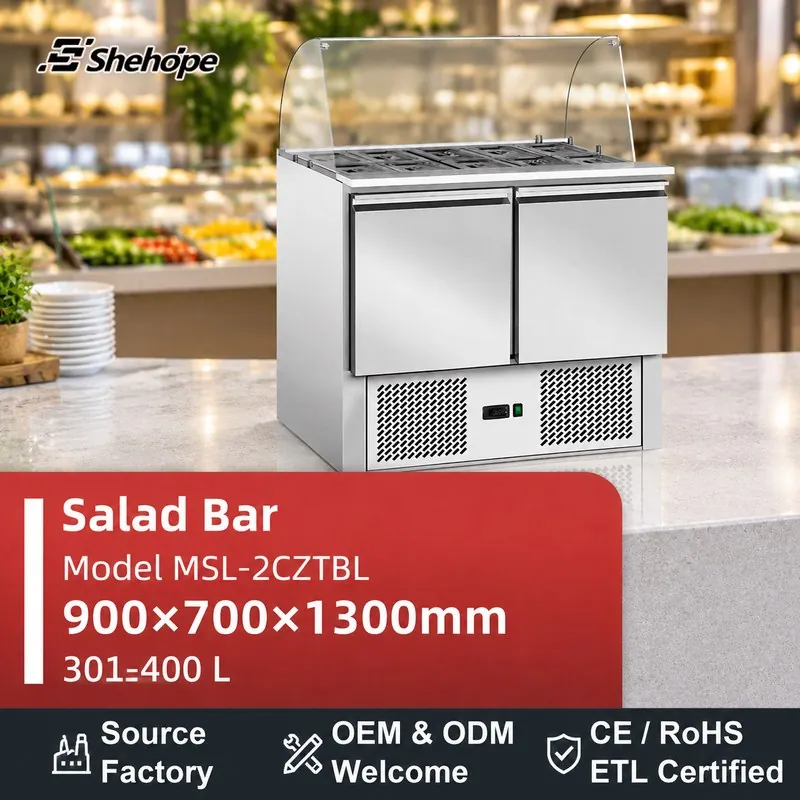 بارات السلطات وطاولات تحضير السلطات · MSL-2CZTBL · 900×700×1300