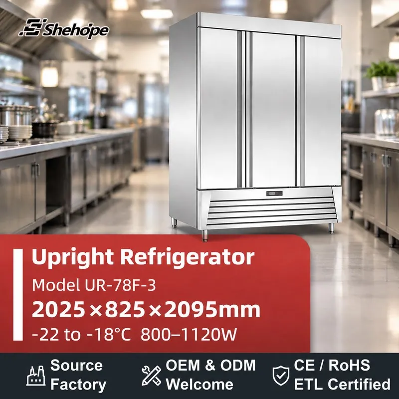 Triple Door American Style Stainless Steel Commercial Reach-In Refrigerator…