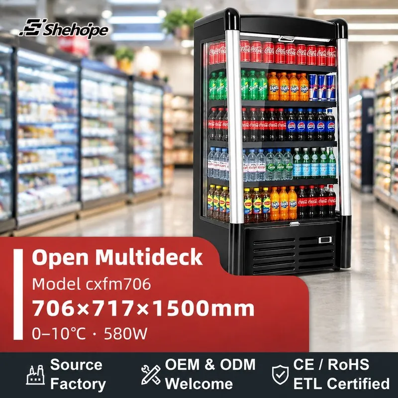Commercial Multideck Air Curtain Open · cxfm706 · 706×717×1500