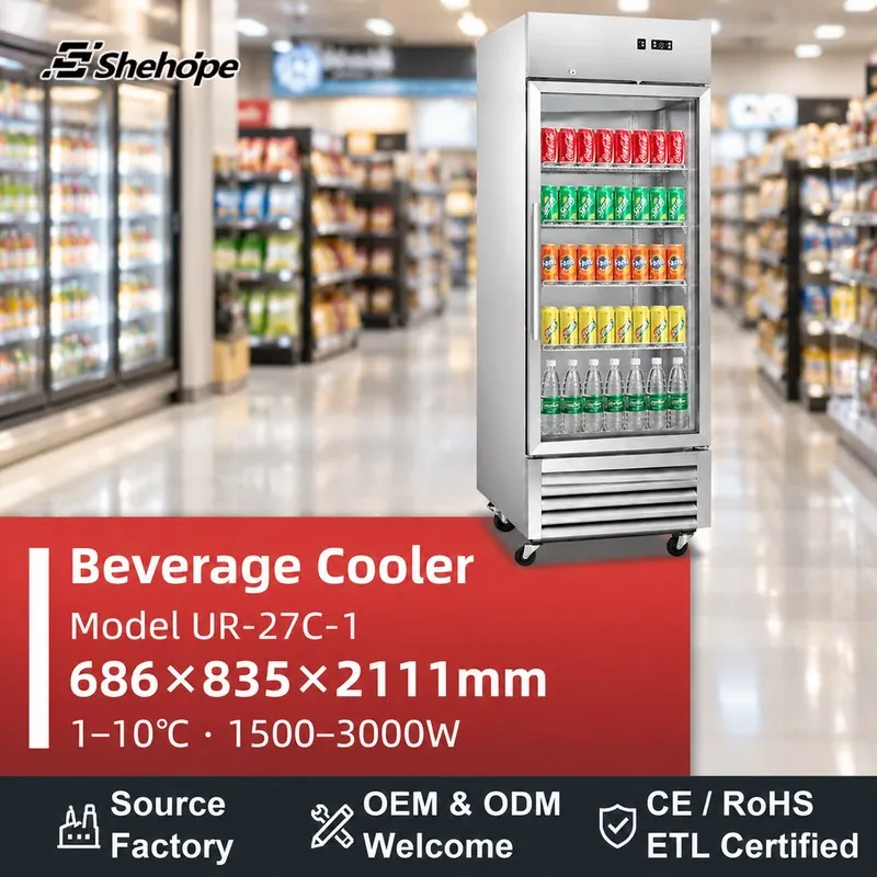 Commercial Single Door Upright Beverage · UR-27C-1 · 686×835×2111