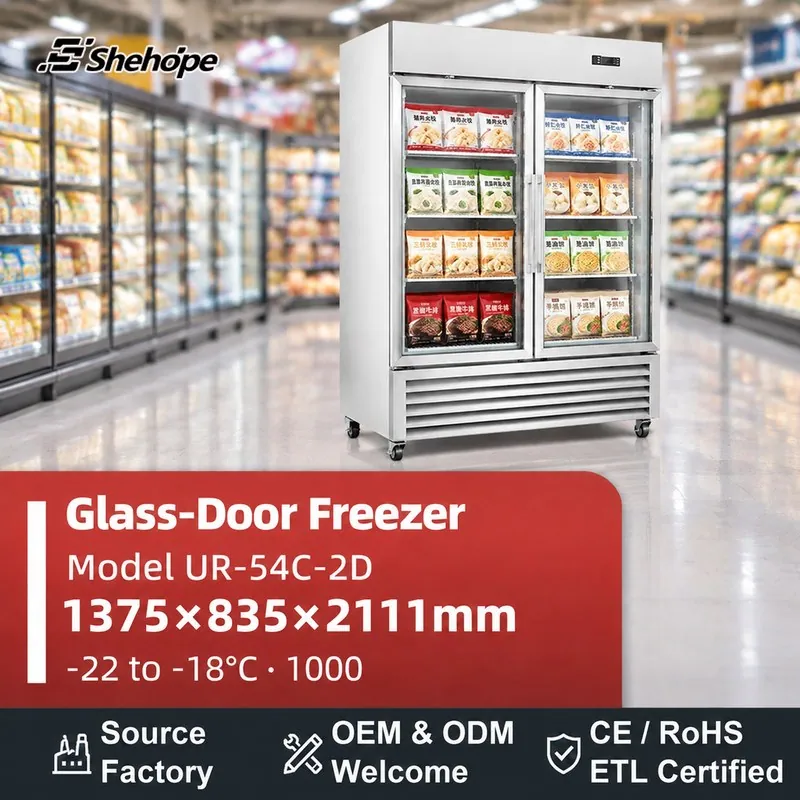 Commercial Double Door Upright Glass · UR-54C-2D · 1375×835×2111