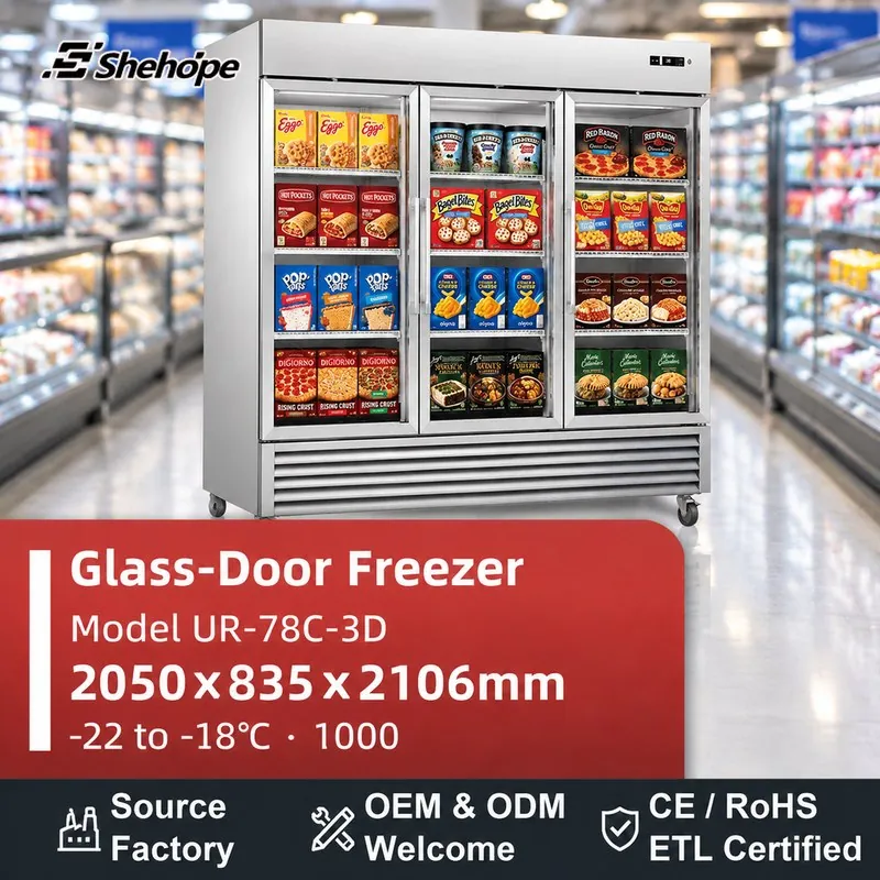 Commercial Triple Door Upright Glass · UR-78C-3D · 2050×835×2106