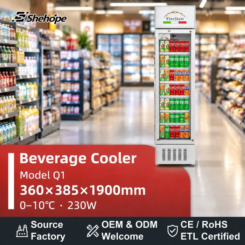 Slim Narrow Reach-In Upright Beverage Display · Q1 · 360×385×1900