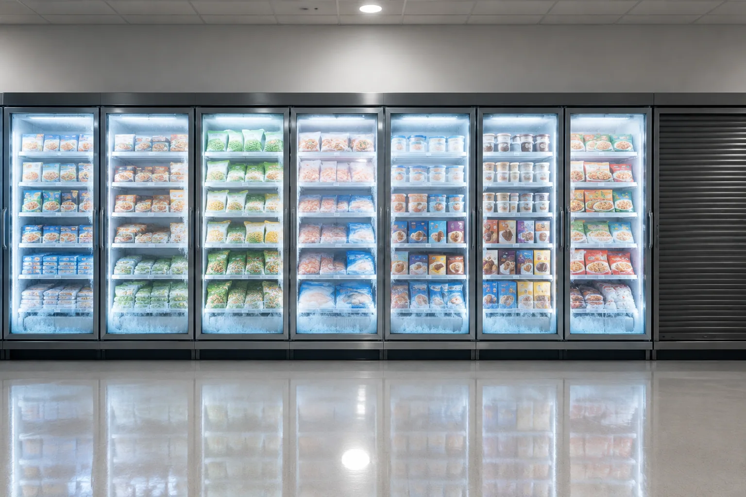Frozen aisle glass doors