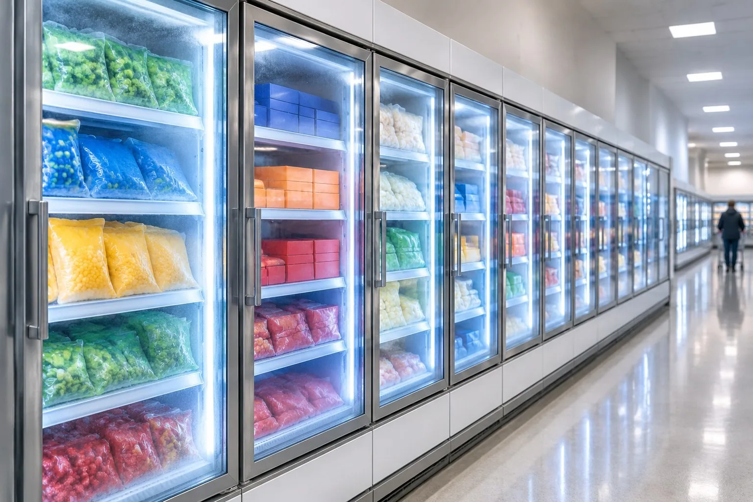 Glass door display freezers