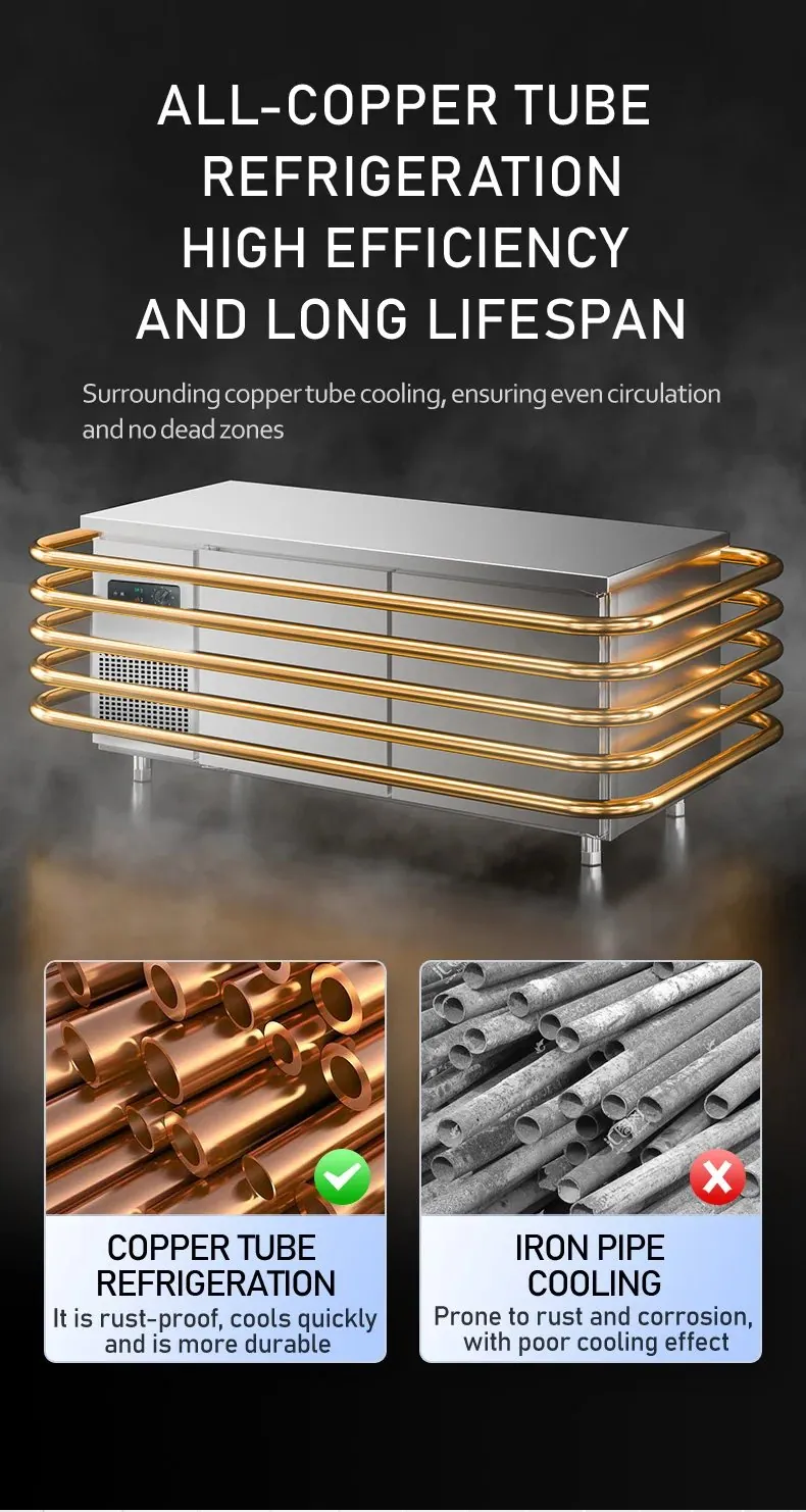 1.5m Stainless Steel Prep Table Cooling Double Doors -6C -20C Automatic…