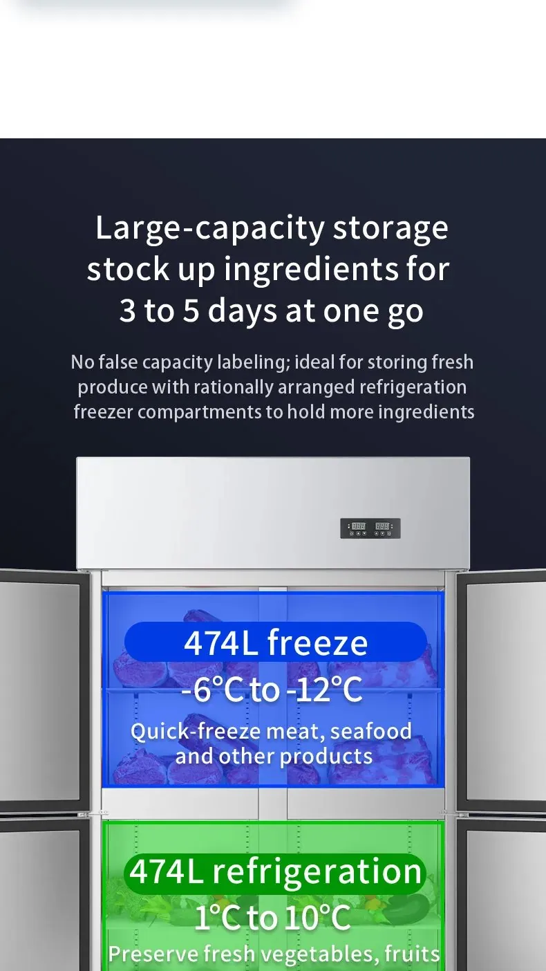 Energy Saving Freecooling Compatible Reach-In Four-Door Stainless Steel…