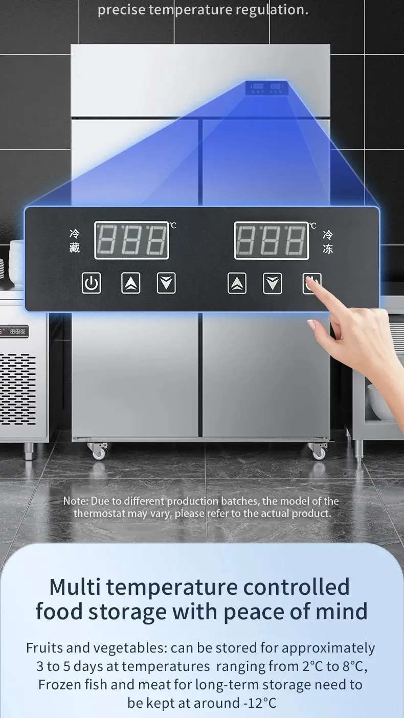 Energy Saving Freecooling Compatible Reach-In Four-Door Stainless Steel…