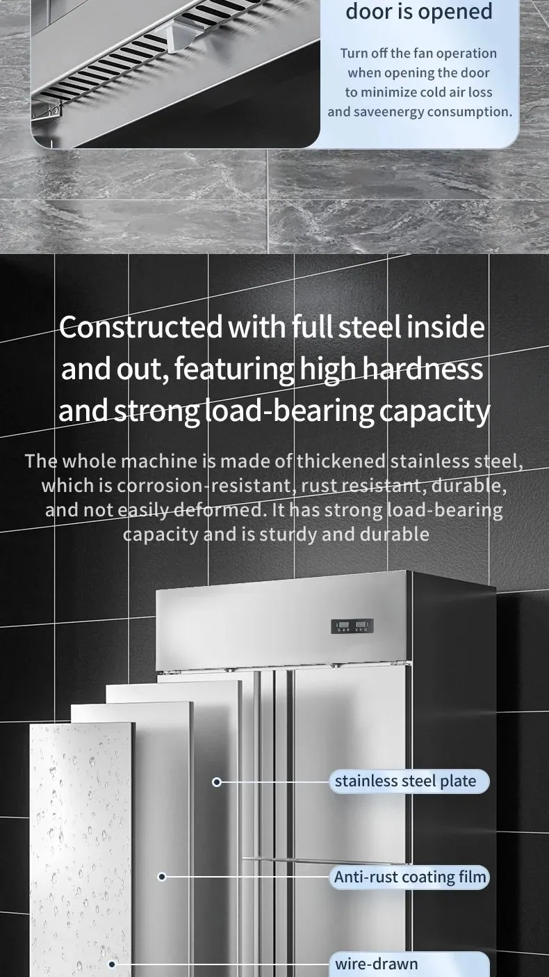 Energy Saving Freecooling Compatible Reach-In Four-Door Stainless Steel…