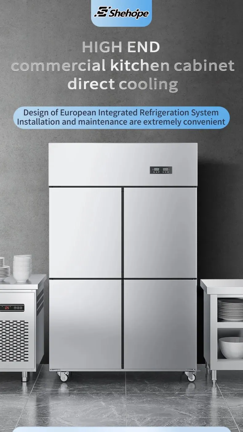 Energy-Saving Stainless Steel Reach-In Refrigerator Four Doors Freecooling…