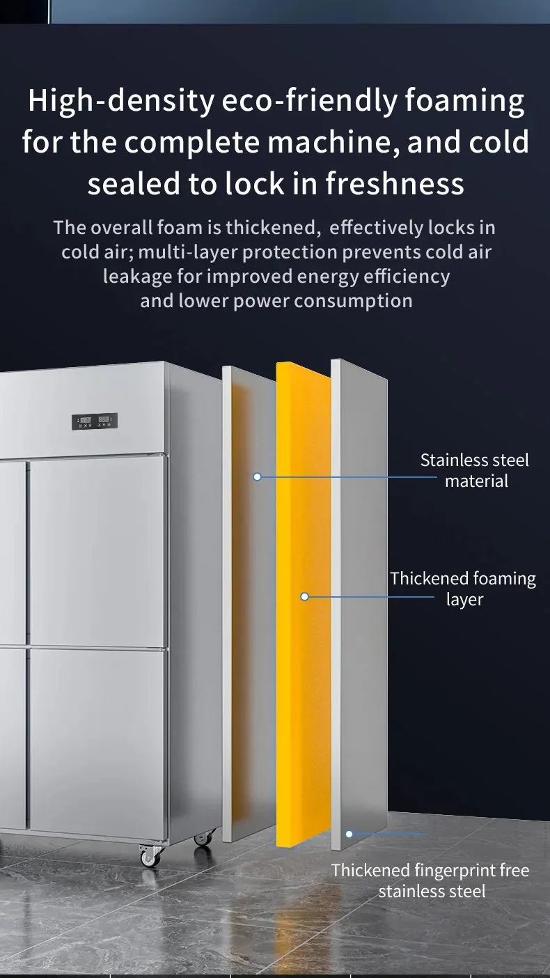 Energy-Saving Stainless Steel Reach-In Refrigerator Four Doors Freecooling…