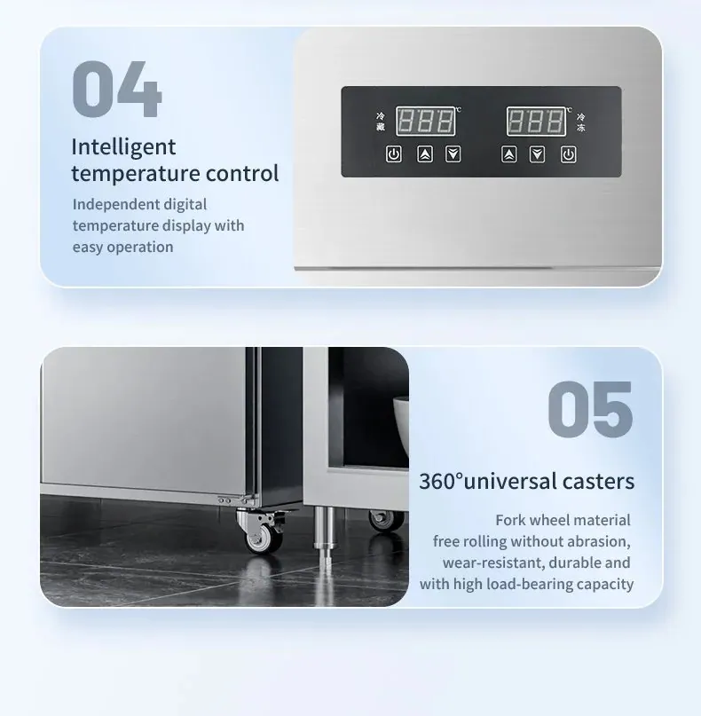 Energy-Saving Stainless Steel Reach-In Refrigerator Four Doors Freecooling…