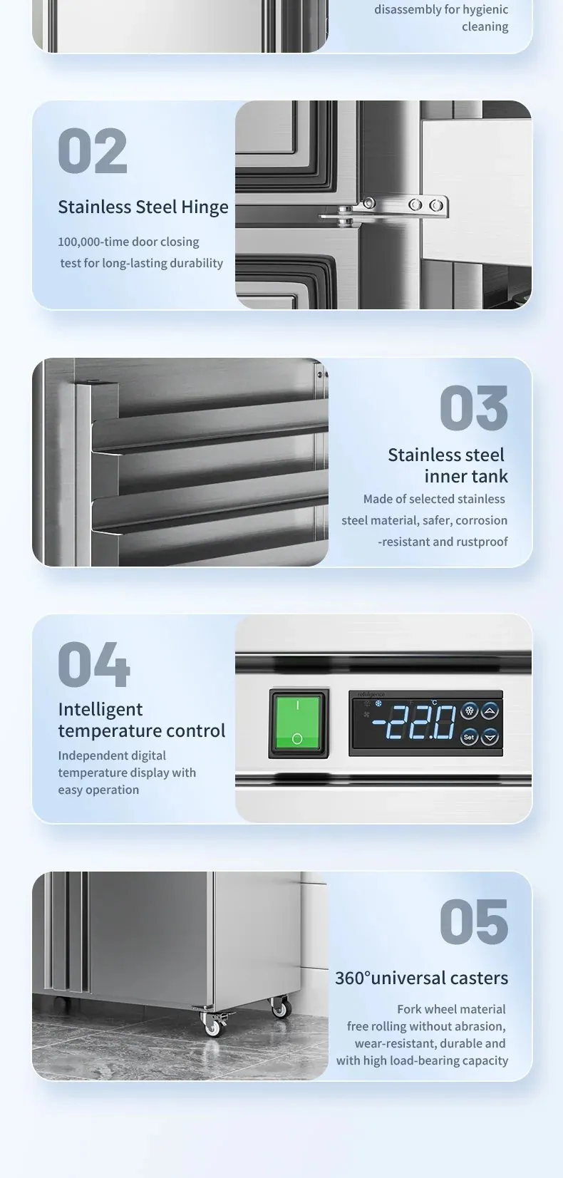 Commercial 4 Door Dual Temperature Tray Refrigerator Freezer Stainless Steel…