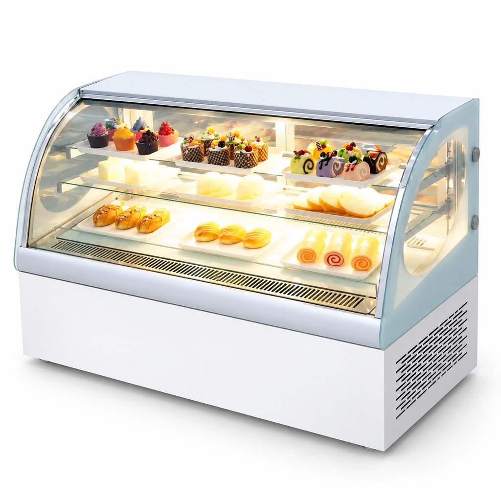 1200mm Raised Curved Rear Door Cake Display Refrigerator, Commercial…