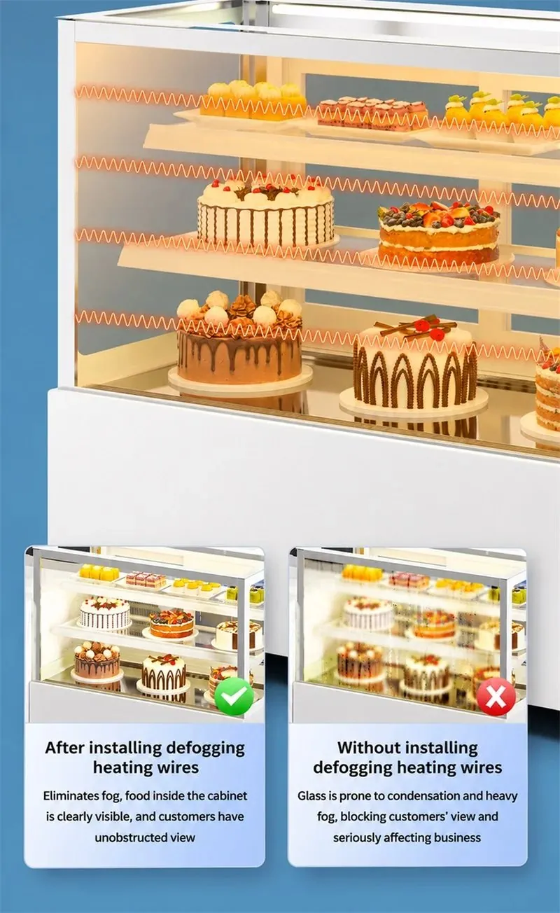 Commercial Countertop Four-Door Curved Rear Sliding Door Single-Temperature…