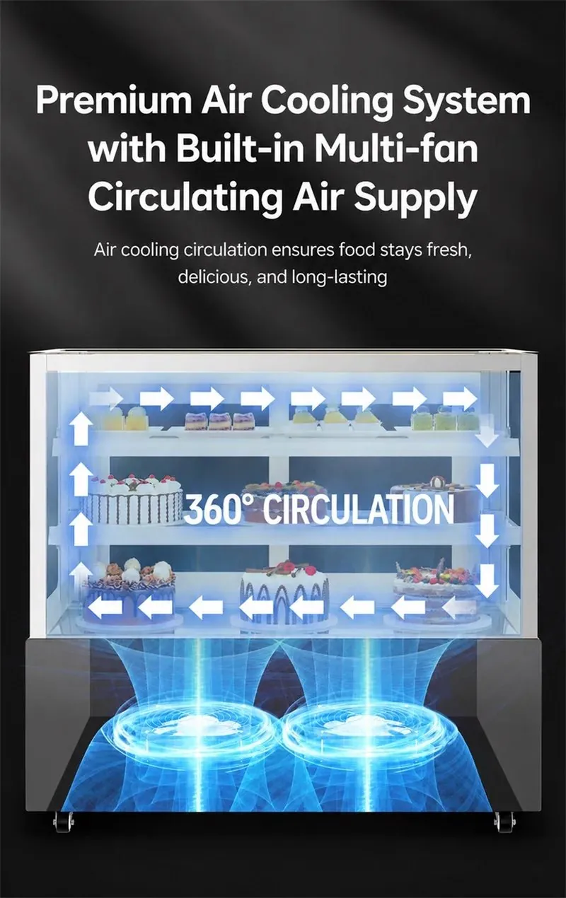 SHEHOPE 商用檯面四門單溫展示冷藏櫃 數位 LED 顯示 風冷 防霧