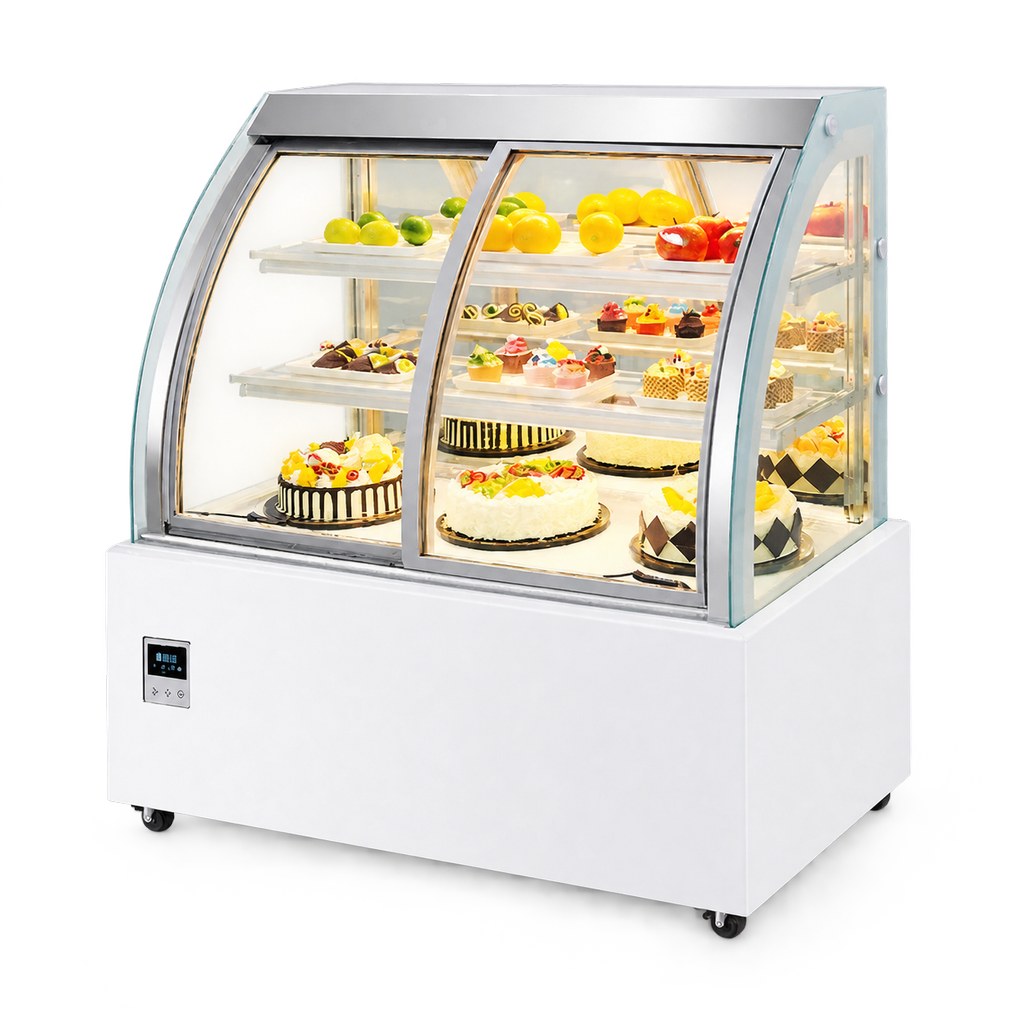 Commercial Curved Front Sliding Door Merchandiser Refrigerator 4 Doors…