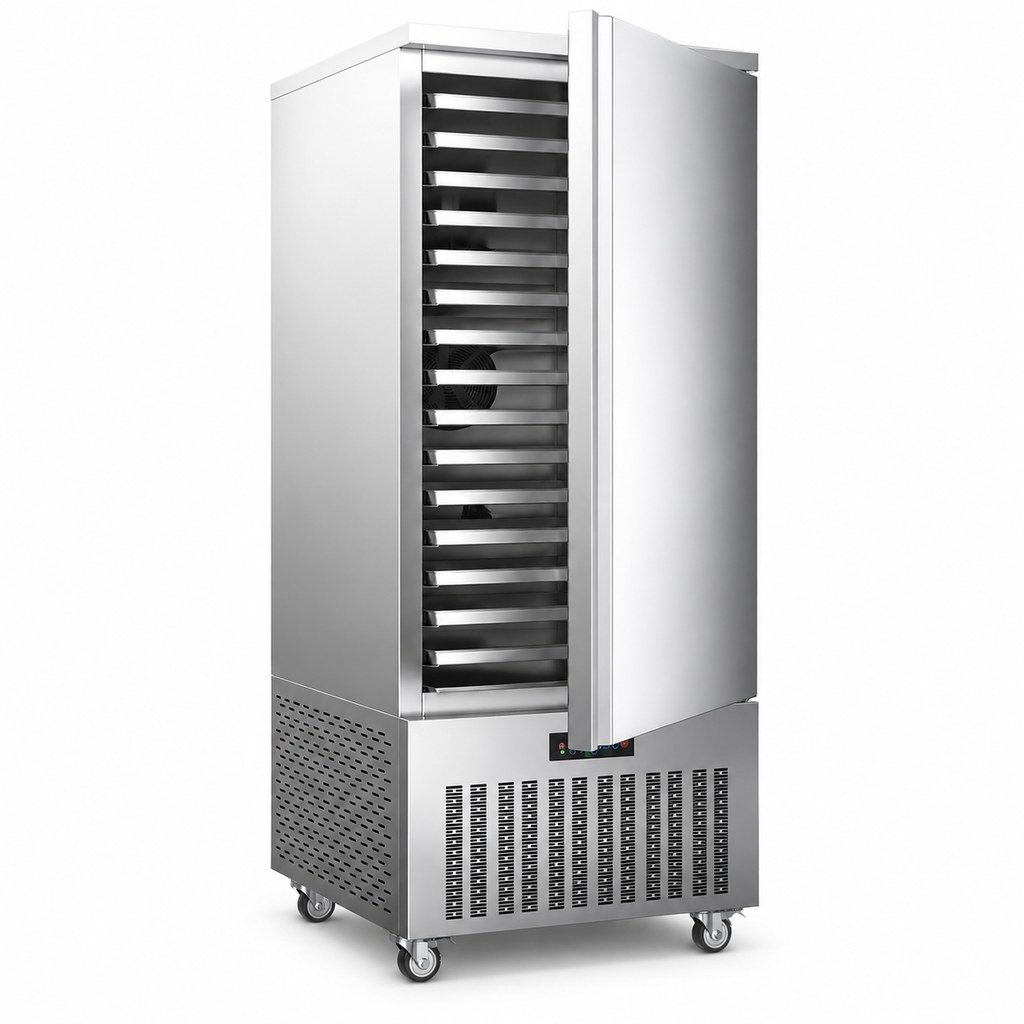 15盤 -45C 商用步入式單門急速冷凍櫃 不鏽鋼 自動除霜 相容風冷 數位