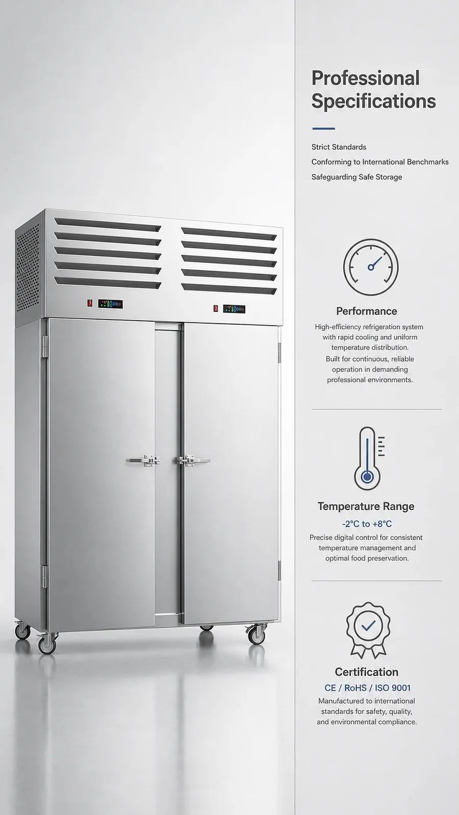 Congélateur commercial 30 plateaux double porte -45C en acier inoxydable…