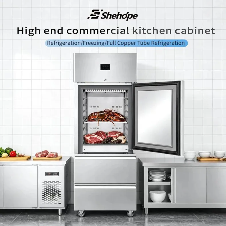 Single Door Stainless Steel Reach Freezer Dual Drawer Commercial Cold Storage…