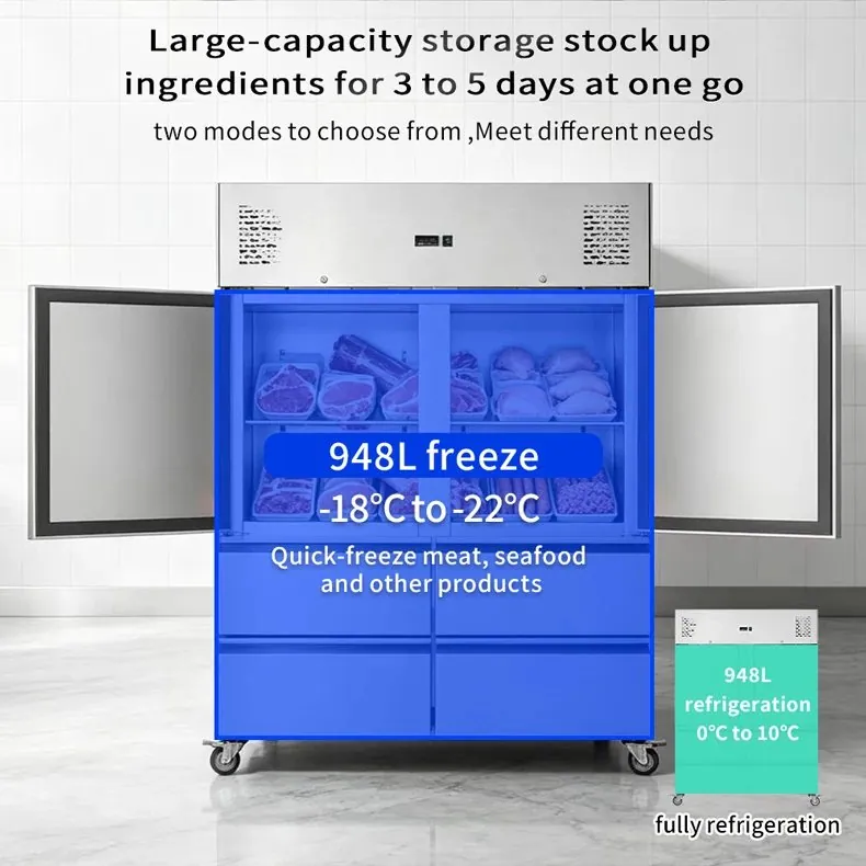Triple Doors Stainless Steel Reach Freezer 3 Drawers Commercial Cold Storage…