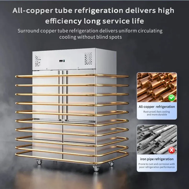 Triple Doors Stainless Steel Reach-In Refrigerator 3-Drawers Commercial Cold…