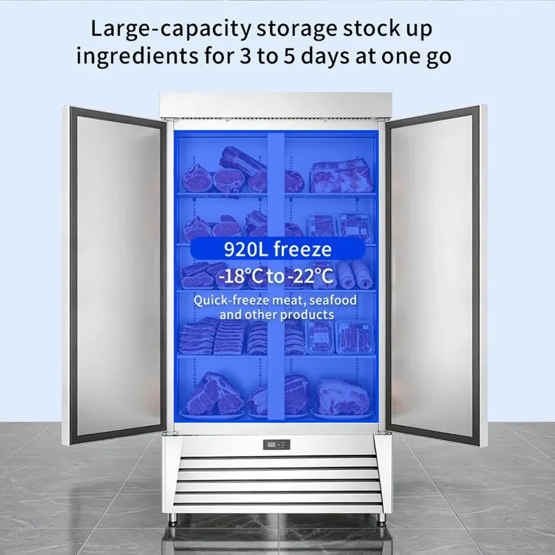 Stainless Steel Single Door Reach-In Refrigerator Automatic Defrost Digital…