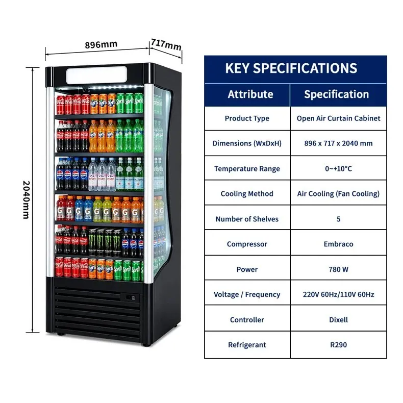 Commercial Front-Opening Walk-In Display Freezer with Multilayer Adjustable…