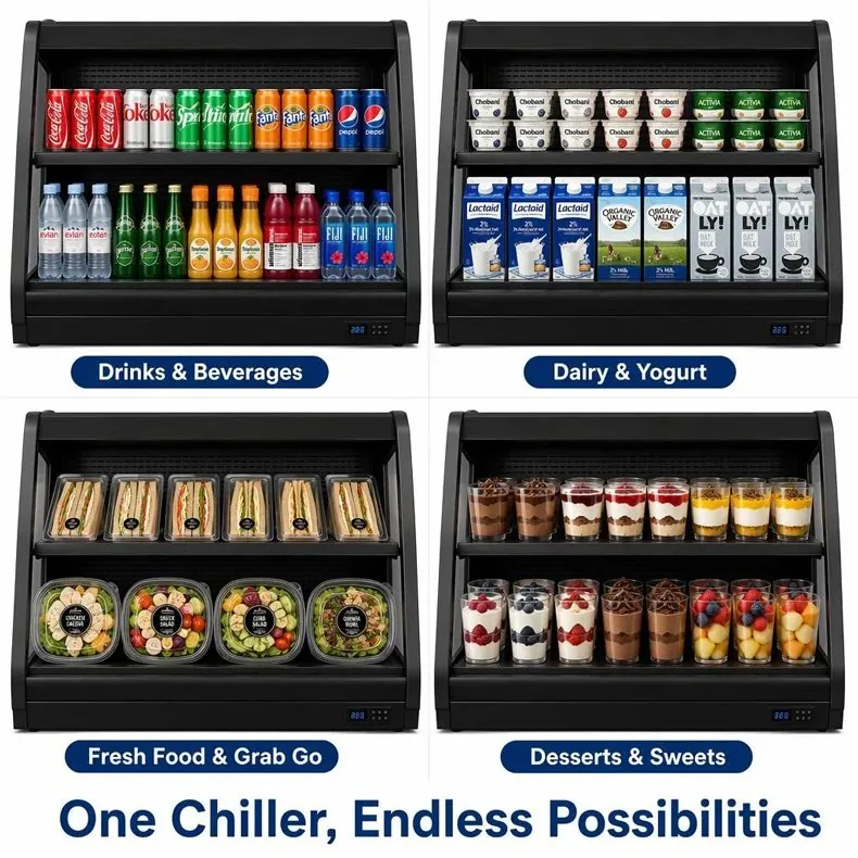 Commercial Open Front Walk-In Display Freezer Multideck Shelves Automatic…