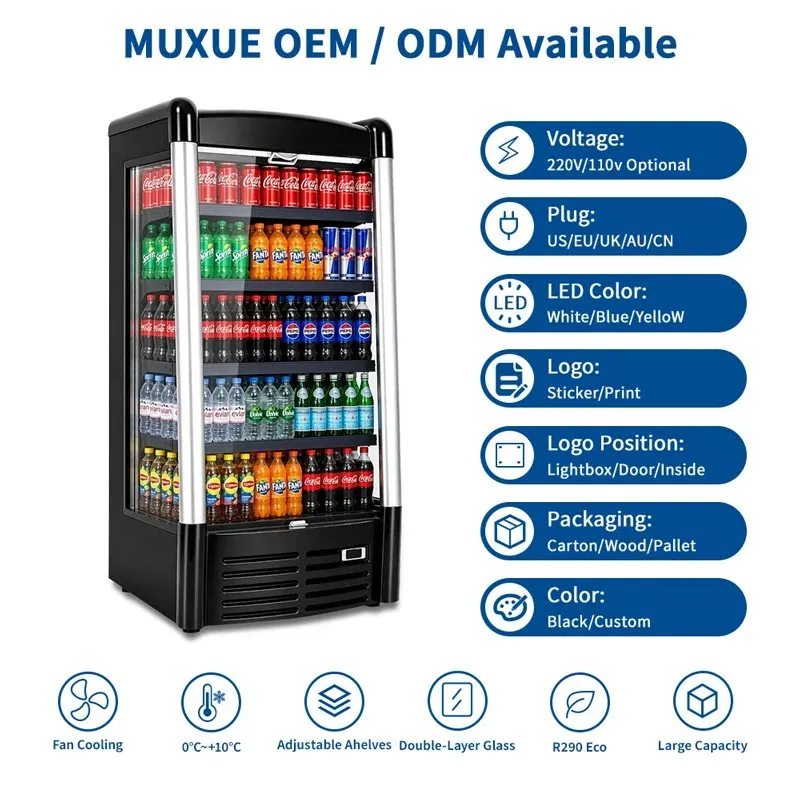 Commercial Multideck Air Curtain Open Display Freezer Automatic Defrost LED…