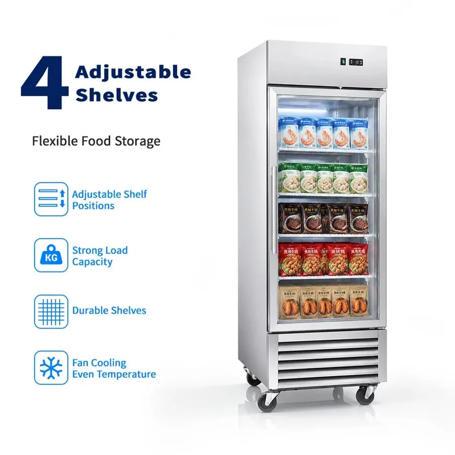 Commercial Single Door Upright Glass Door Display Reach-In Refrigerator…