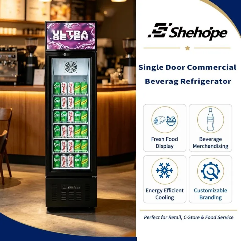 Slim Narrow Upright Reach-In Beverage Display Cooler Four-Door Automatic…