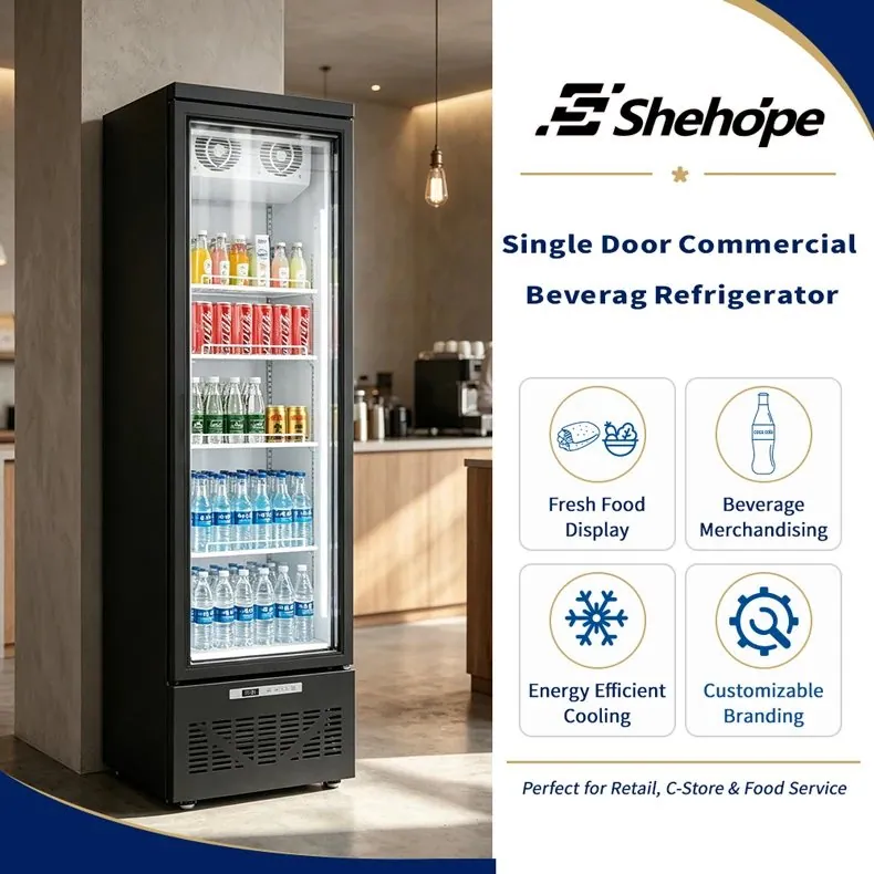 Slim Narrow Reach-In Upright Beverage Display Cooler Single Glass Door…