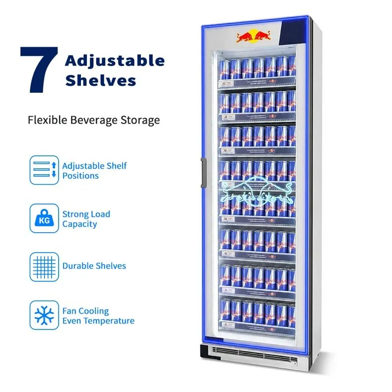 Slim Narrow Upright Beverage Display Cooler Single Glass Door Vertical Drink…