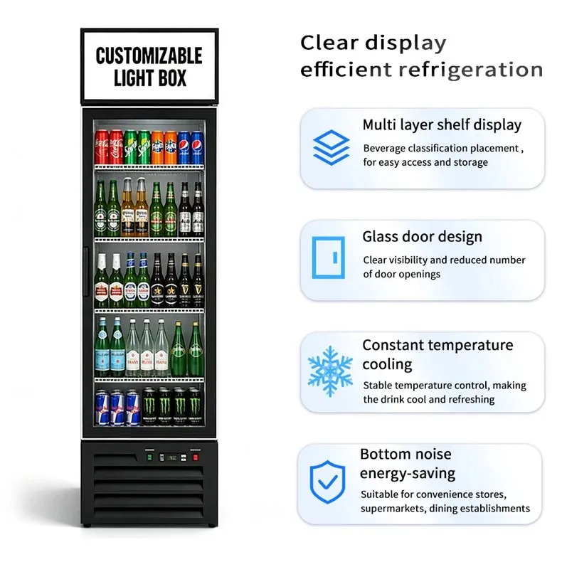 Slim Narrow Reach-In Upright Beverage Display Cooler Single Glass Door…