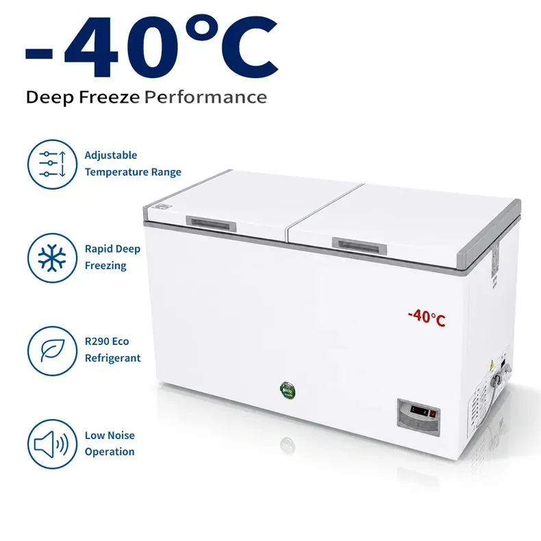 Large Capacity Horizontal Chest Ultra Low Temp Freezer -40C Double Doors…