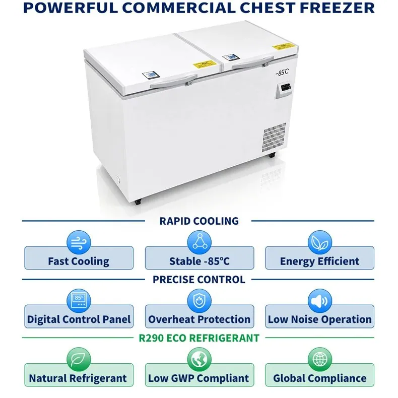Large Capacity Reach-In Horizontal Chest Ultra Low Temp Freezer -85C Double…