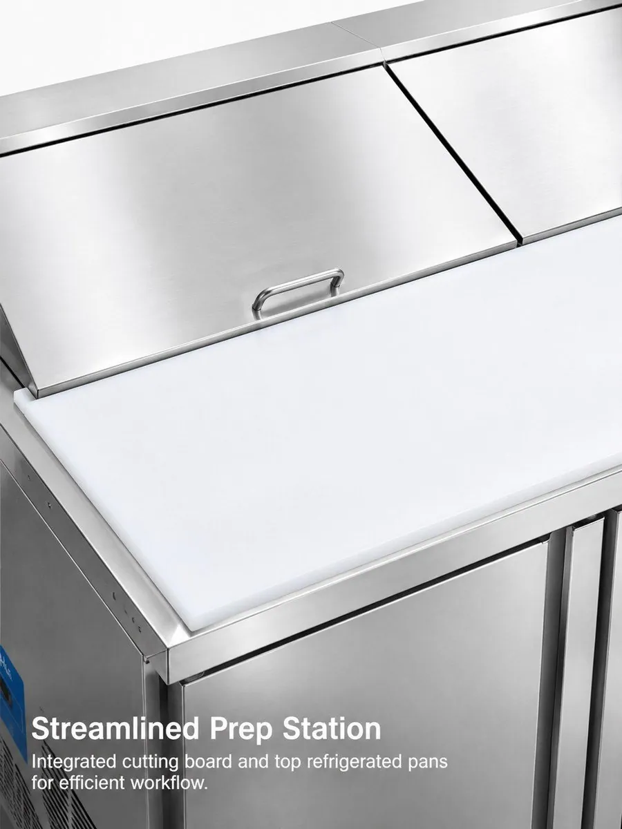 Commercial Refrigerated Salad Workbench 1.5m 2-Door Stainless Steel Digital…