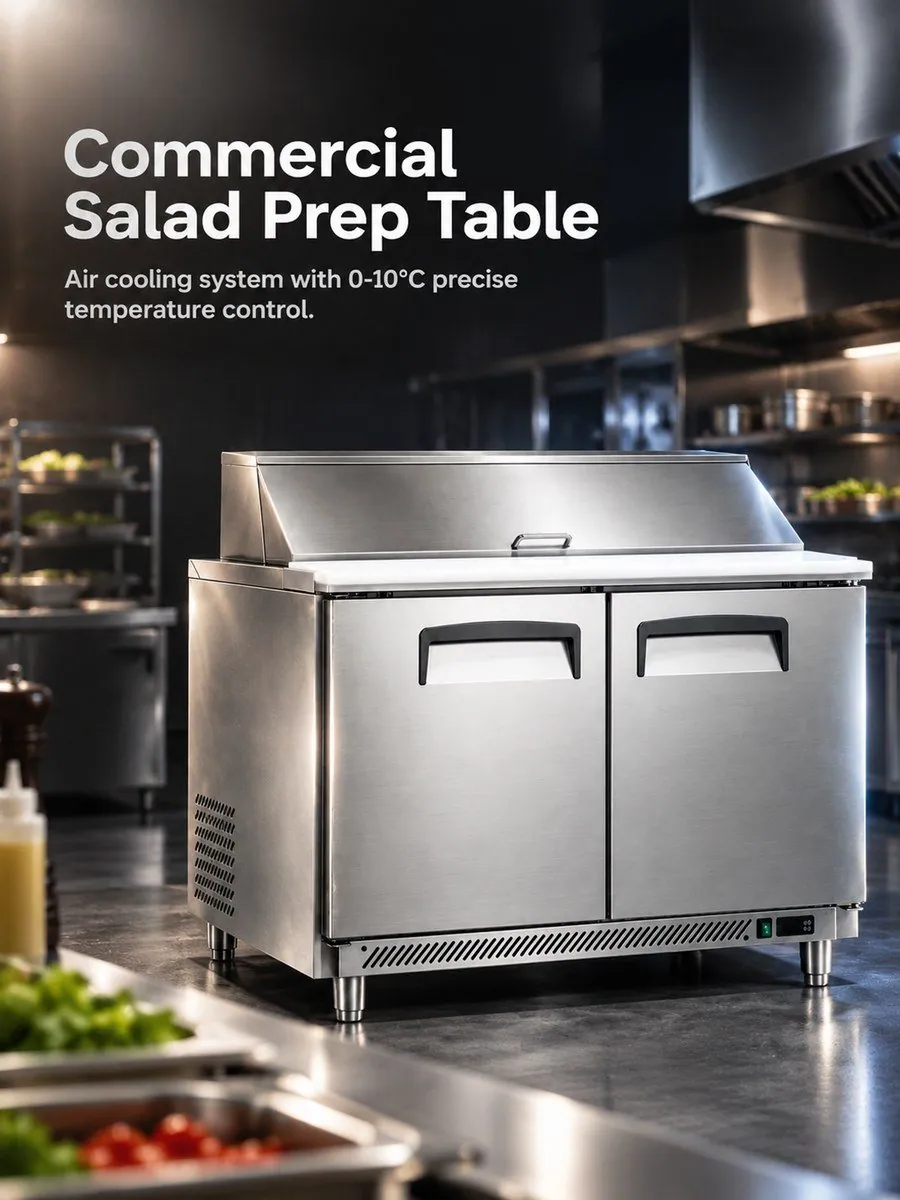 Mesa de trabajo refrigerada para ensaladas 0,68m 1 puerta barra de ensaladas…