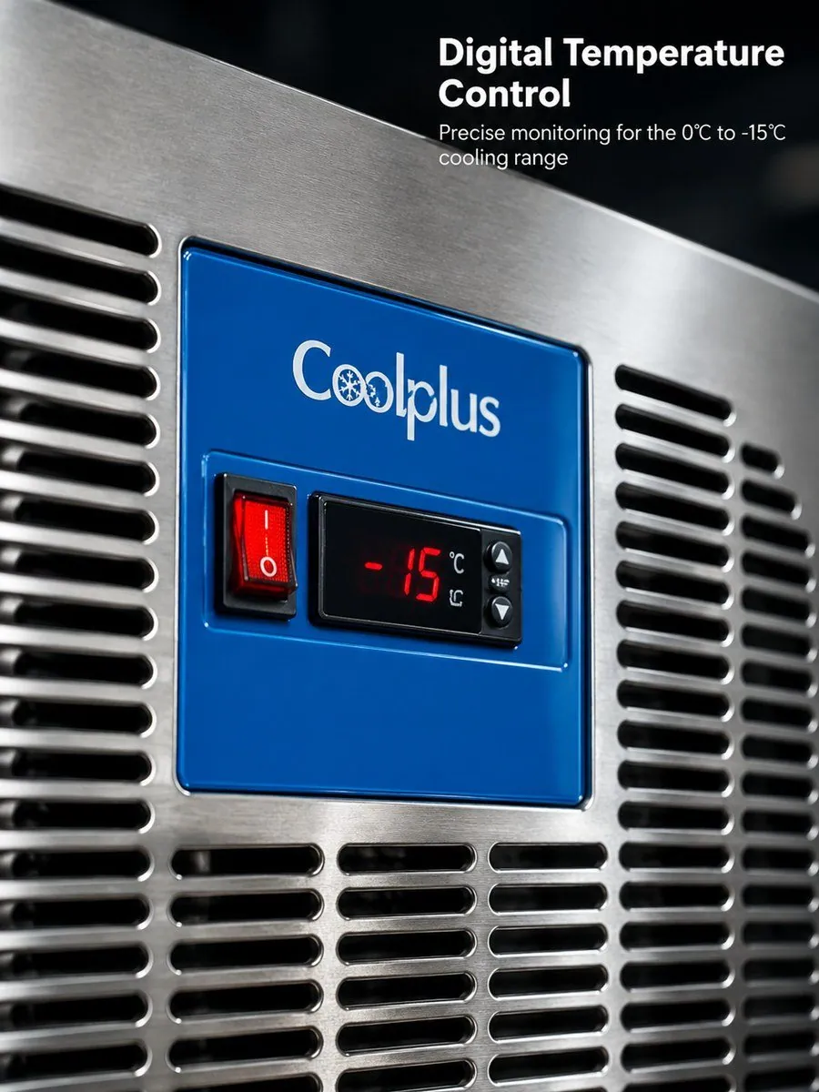 Mesa expositora de gelo com refrigeração direta comercial 1,5m 920L aço…