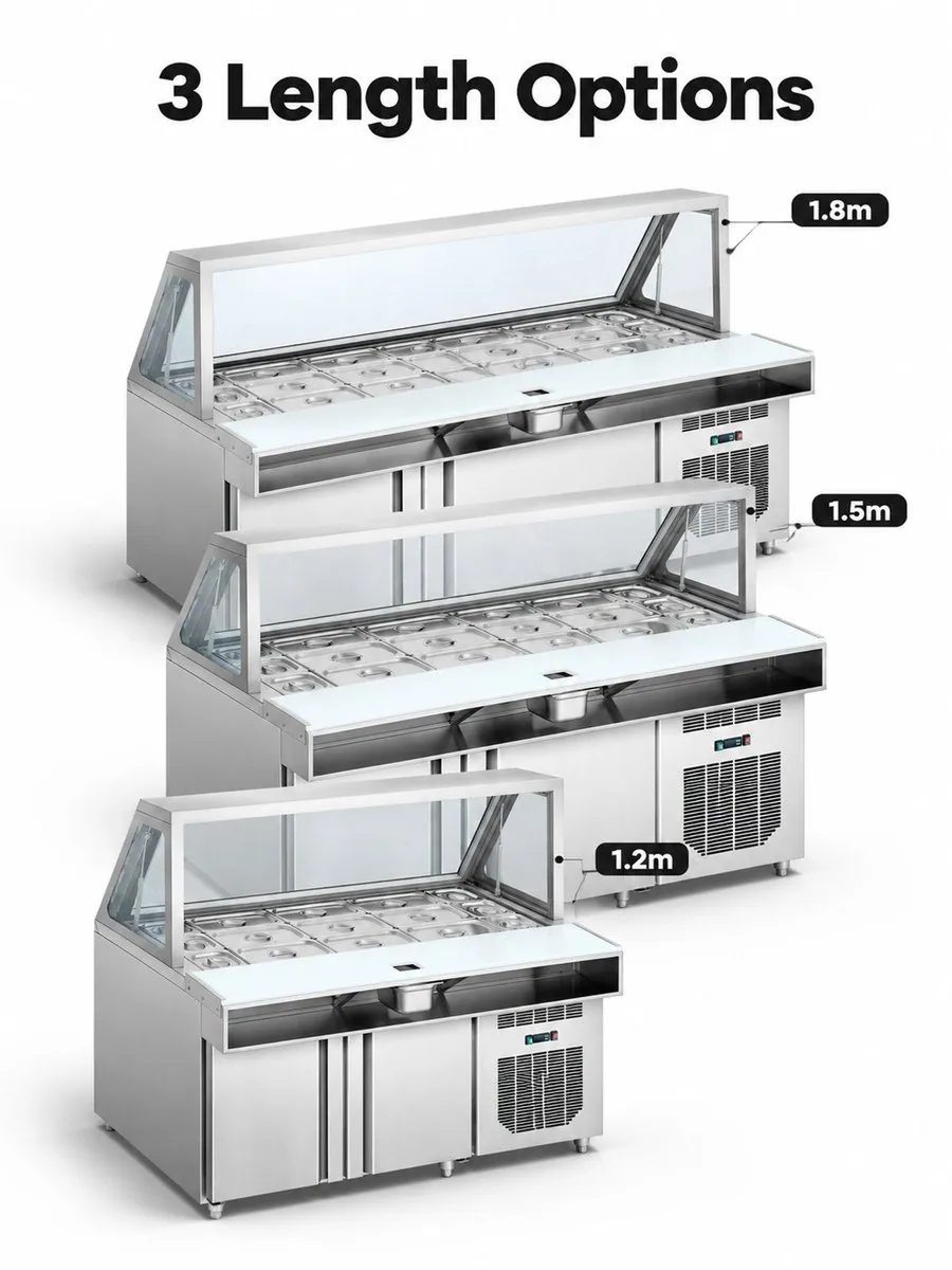 Commercial Stainless Steel Single-Temperature Salad Counter Refrigerator 1.5m…