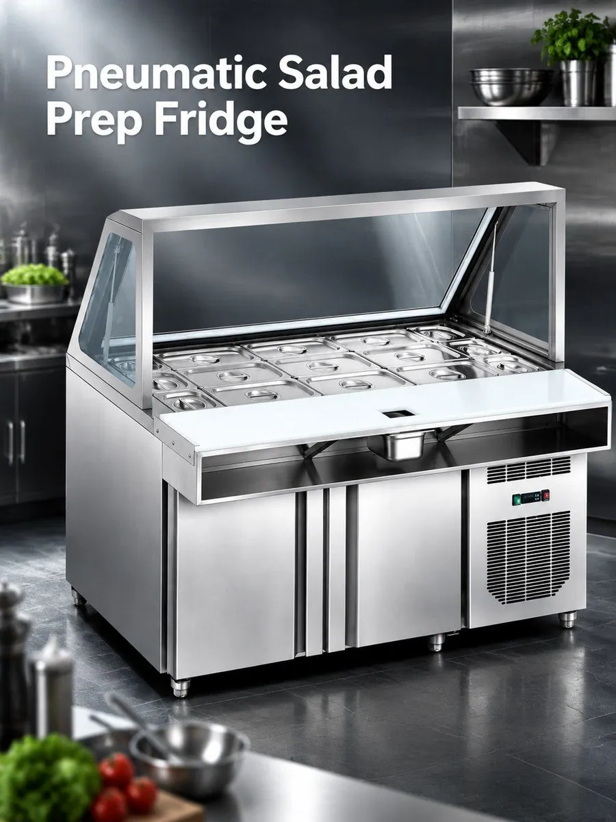 Refrigerador expositor comercial de acero inoxidable mostrador de ensaladas…