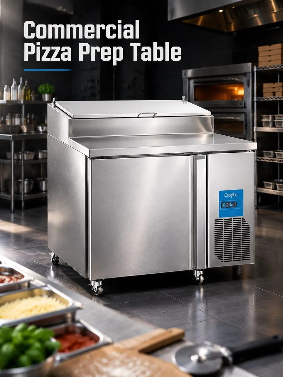 Commercial Pizza Prep Counter Refrigerator Stainless Steel Air Cooling 770L…