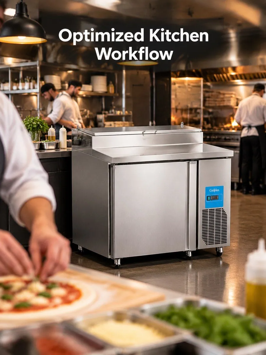 Commercial Pizza Prep Counter Refrigerator Stainless Steel Air Cooling 770L…